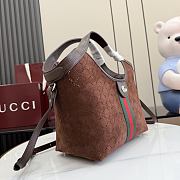 GUCCI | Giglio small tote bag in suede brown - 2