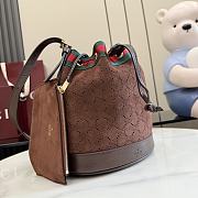 GUCCI | Venice small bucket bag in suede brown  - 3