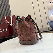 GUCCI | Venice mini bucket bag in suede brown - 3