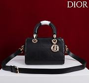 DIOR | Small D Granville Flat Macrocannage Gold Hardware In Black - 1