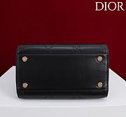 DIOR | Small D Granville Flat Macrocannage Gold Hardware In Black - 5