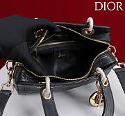 DIOR | Small D Granville Flat Macrocannage Gold Hardware In Black - 6