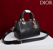 DIOR | Small D Granville Flat Macrocannage Gold Hardware In Black - 4
