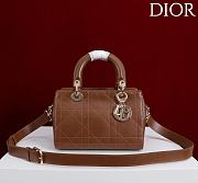 DIOR | Small D Granville Flat Macrocannage Gold Hardware In Brown - 1