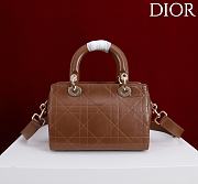 DIOR | Small D Granville Flat Macrocannage Gold Hardware In Brown - 4