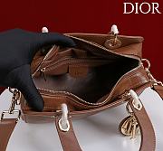 DIOR | Small D Granville Flat Macrocannage Gold Hardware In Brown - 3