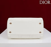 DIOR | Small D Granville Flat Macrocannage Gold Hardware In White - 4