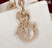 DIOR | Small D Granville Flat Macrocannage Gold Hardware In White - 2