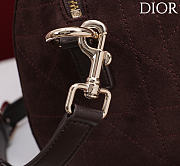 DIOR | Small D Granville Flat Macrocannage Gold Hardware In Suede Dark Brown - 2