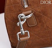 DIOR | Small D Granville Flat Macrocannage Silver Hardware In Suede Brown - 2