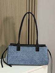 CHANEL | Shopping Tote Black Grained Calfskin and Blue Denim - 6