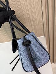 CHANEL | Shopping Tote Black Grained Calfskin and Blue Denim - 4