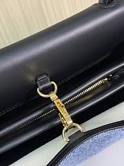 CHANEL | Shopping Tote Black Grained Calfskin and Blue Denim - 3