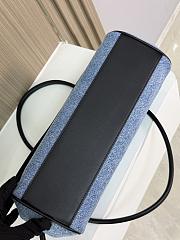CHANEL | Shopping Tote Black Grained Calfskin and Blue Denim - 2