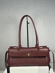 CHANEL | Shopping Tote Black Grained Calfskin In Burgundy - 1