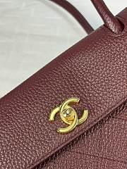 CHANEL | Shopping Tote Black Grained Calfskin In Burgundy - 4