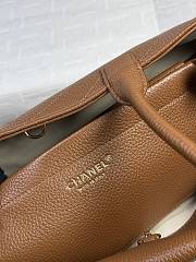 CHANEL | Shopping Tote Black Grained Calfskin In Brown - 5