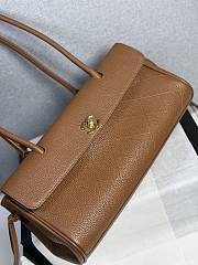 CHANEL | Shopping Tote Black Grained Calfskin In Brown - 4