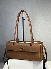 CHANEL | Shopping Tote Black Grained Calfskin In Brown - 2