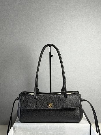 CHANEL | Shopping Tote Black Grained Calfskin In Black