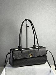 CHANEL | Shopping Tote Black Grained Calfskin In Black - 3