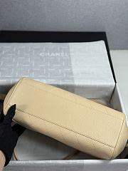 CHANEL | Shopping Tote Black Grained Calfskin In Ivory - 5