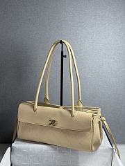CHANEL | Shopping Tote Black Grained Calfskin In Ivory - 4