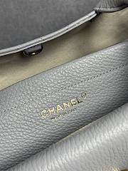 CHANEL | Shopping Tote Black Grained Calfskin In Light Blue - 6