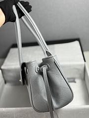 CHANEL | Shopping Tote Black Grained Calfskin In Light Blue - 5