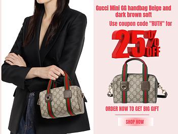 GUCCI | Mini GG handbag Beige and dark brown soft